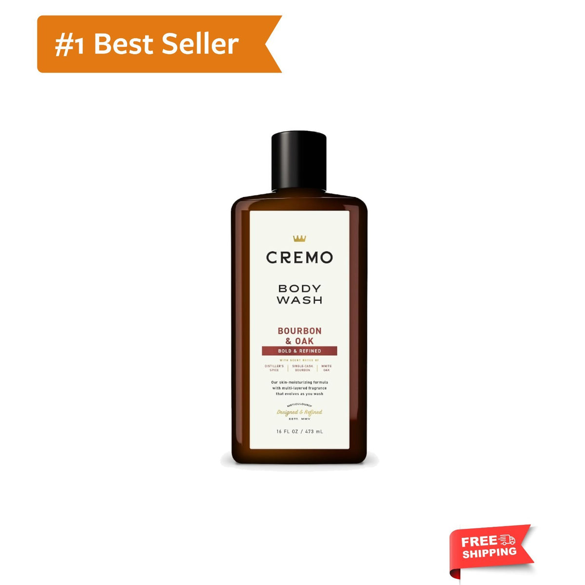 Men's Body Wash - Bourbon & Oak, 16 Fl Oz, Rich Lather & Sophisticated Scent