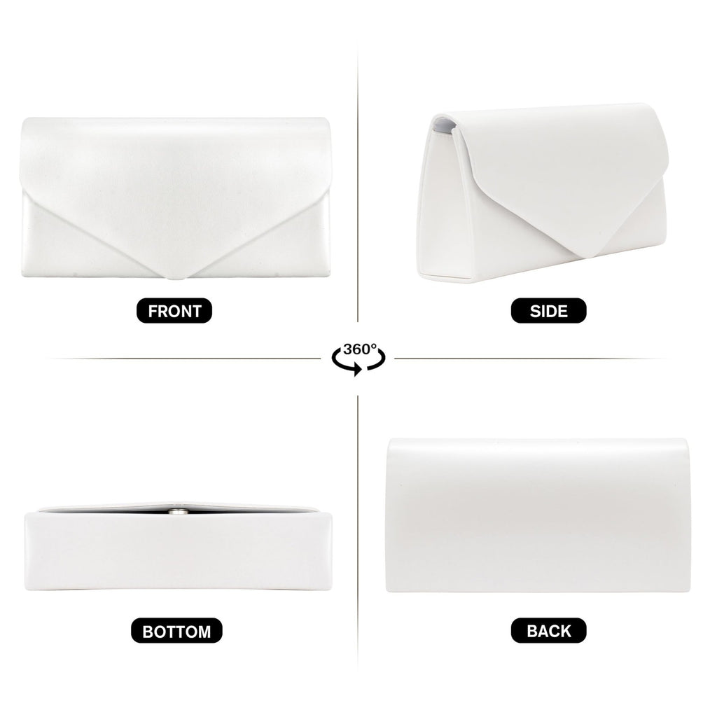 Women's Envelope Clutch Purse with Chain Strap - Vegan Leather Evening Bag