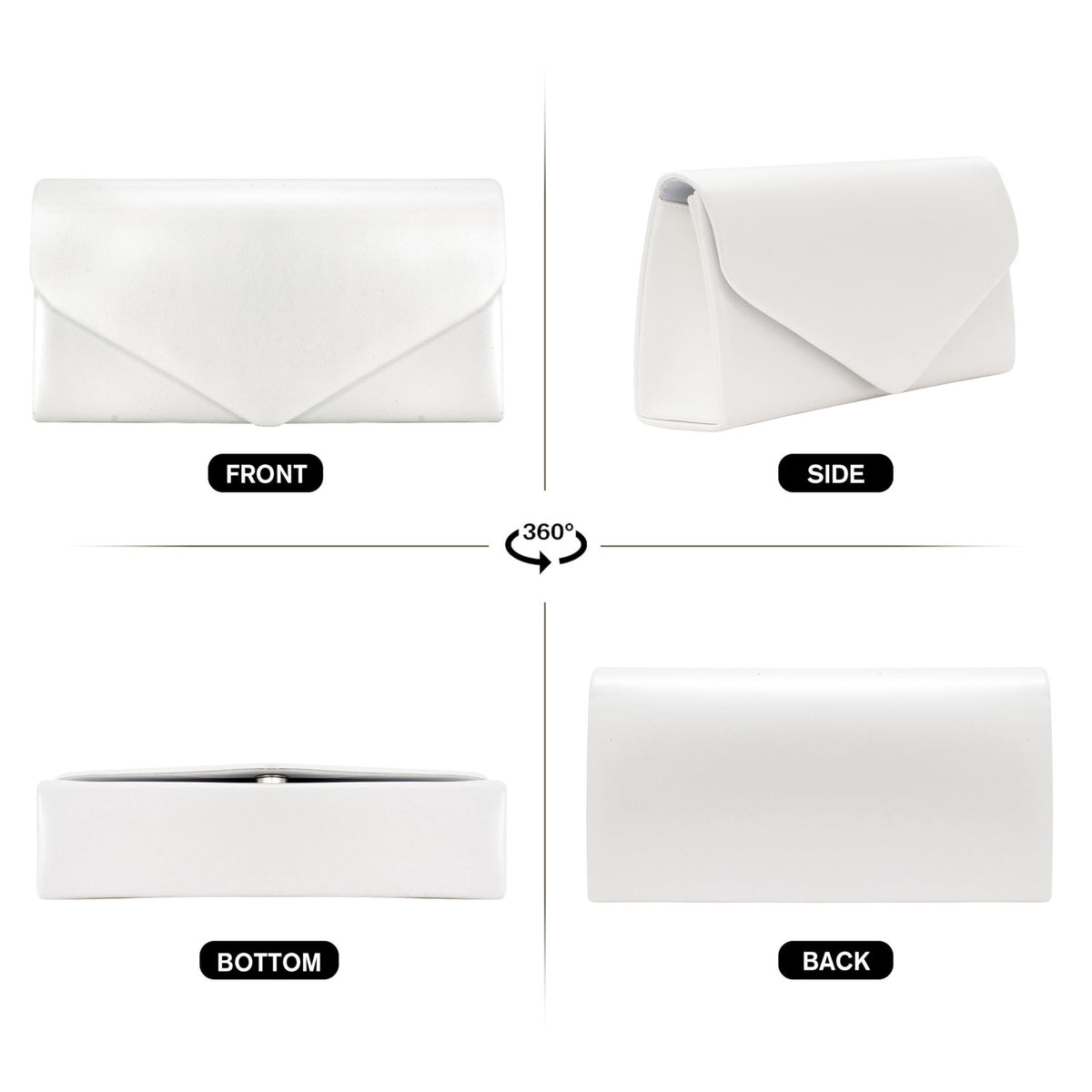 Women's Envelope Clutch Purse with Chain Strap - Vegan Leather Evening Bag