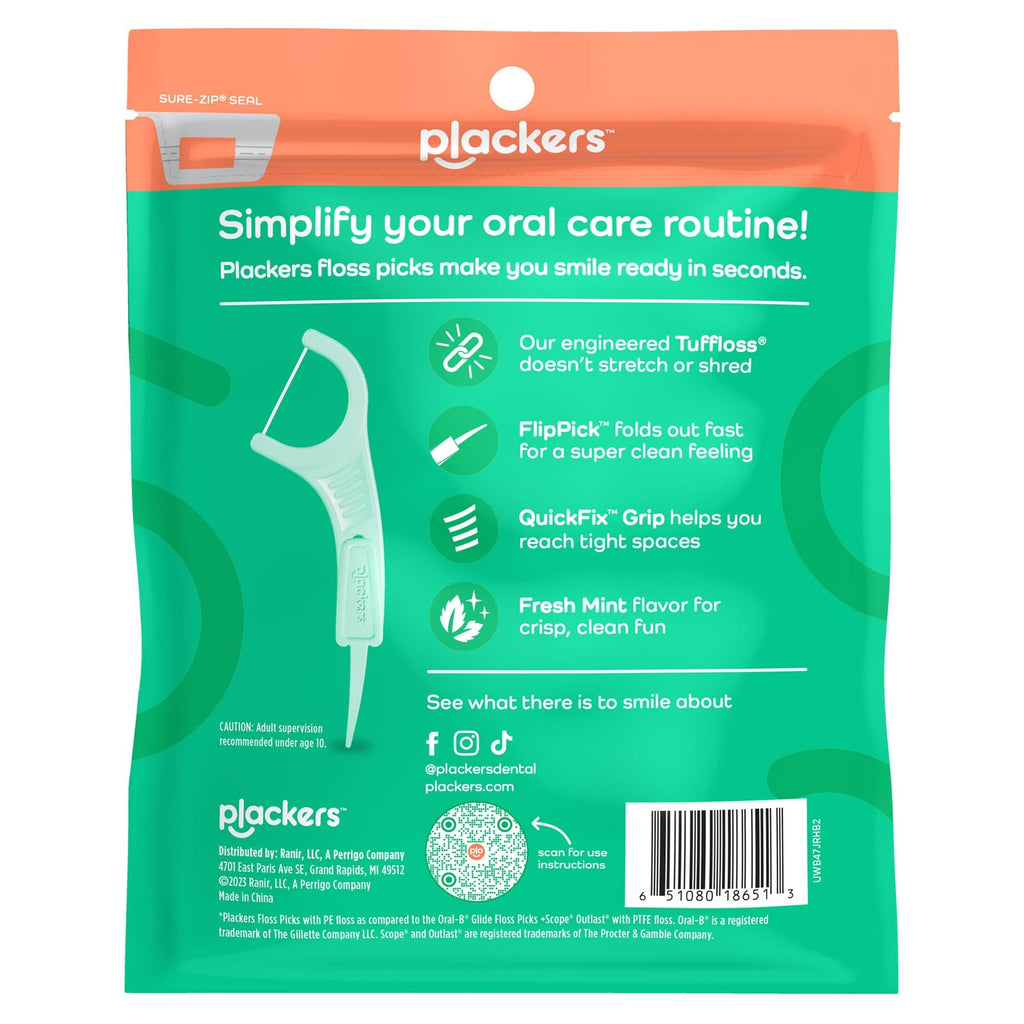 Dental Flossers with Fold-Out Toothpick - Micro Mint, 150 Count Pack of 4