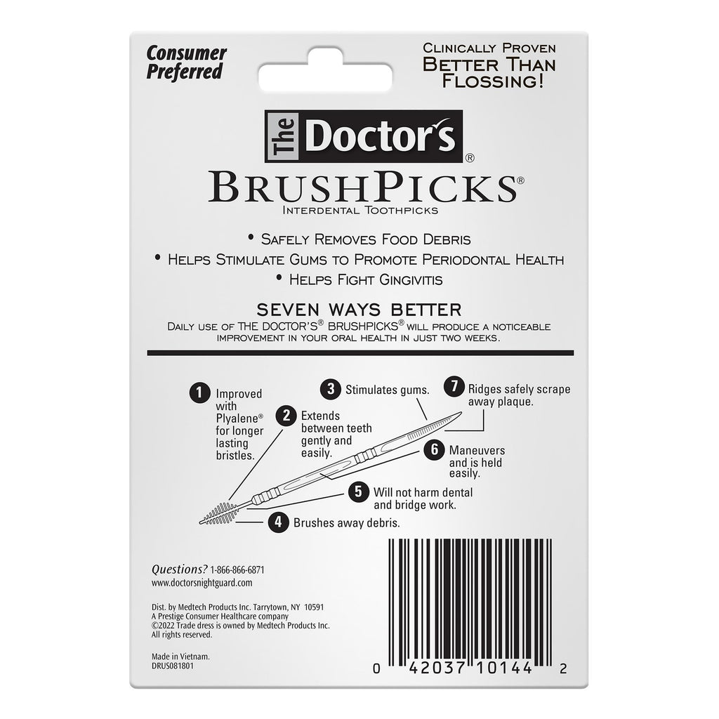 Interdental Toothpicks with Soft Bristles & Dental Pick - 275 Pack
