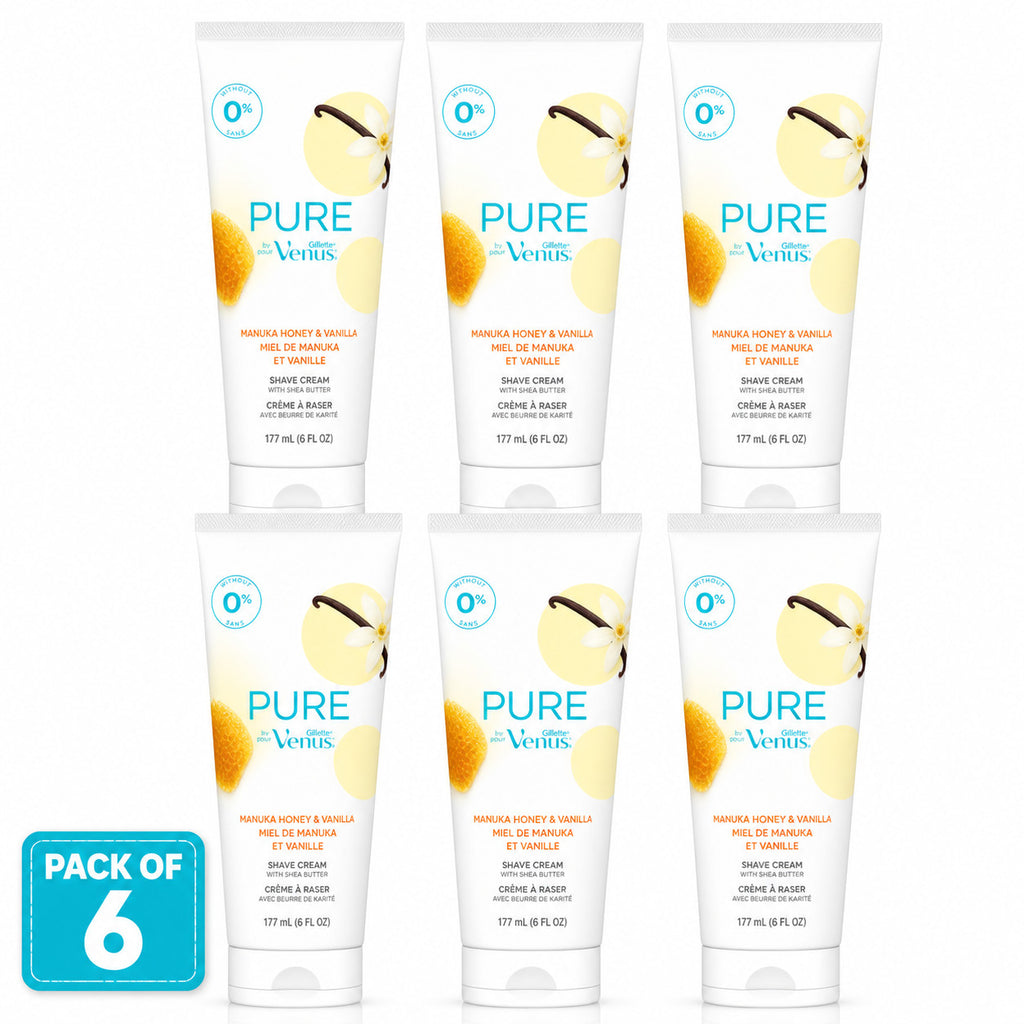 Venus Shave Cream with Manuka Honey & Vanilla - 6 oz, 6 Pack