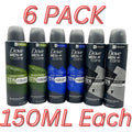 Dove Men+Care Deodorant Spray 6-Pack Variety Set - 72H Anti-Perspirant, Invisible Dry, Cool & Fresh Scents