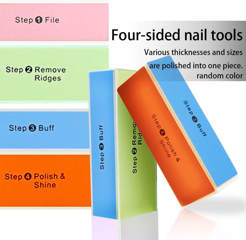 4-Step Nail Buffer for High Gloss Finish - DIY Manicure Tool