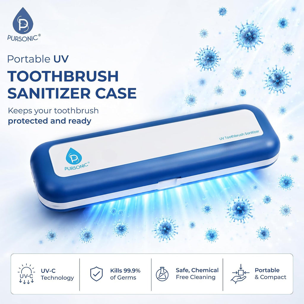 Portable UV Toothbrush Sanitizer Case for Travel and Home