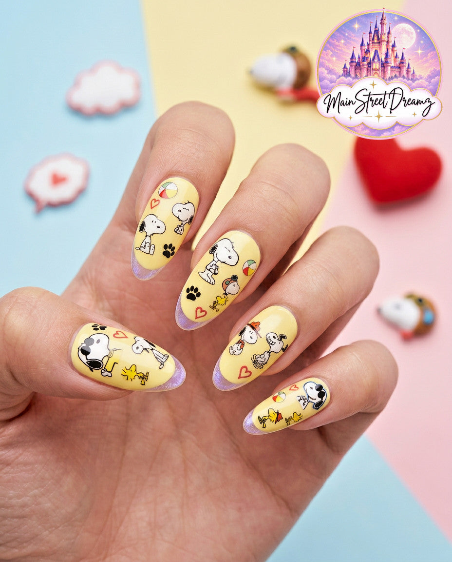 Snoopy 3D Nail Art Stickers - Peanuts Nail Decals for Manicure