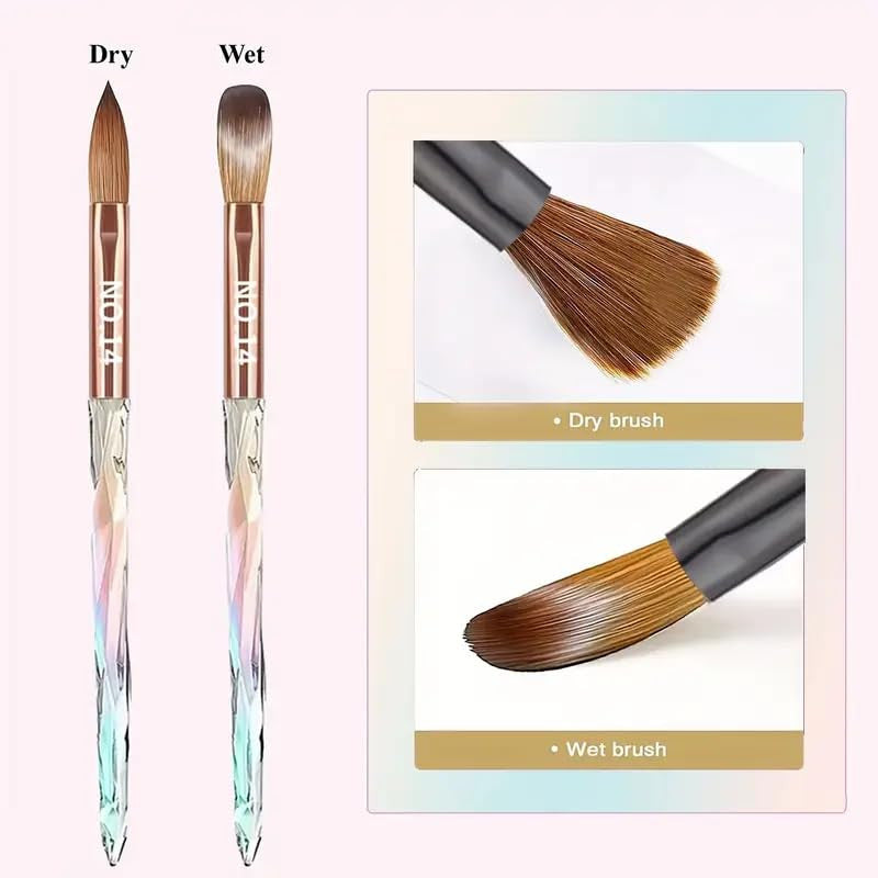 6PCS Acrylic Nail Brush Set with Ergonomic Handles - Professional Nail Art Tools