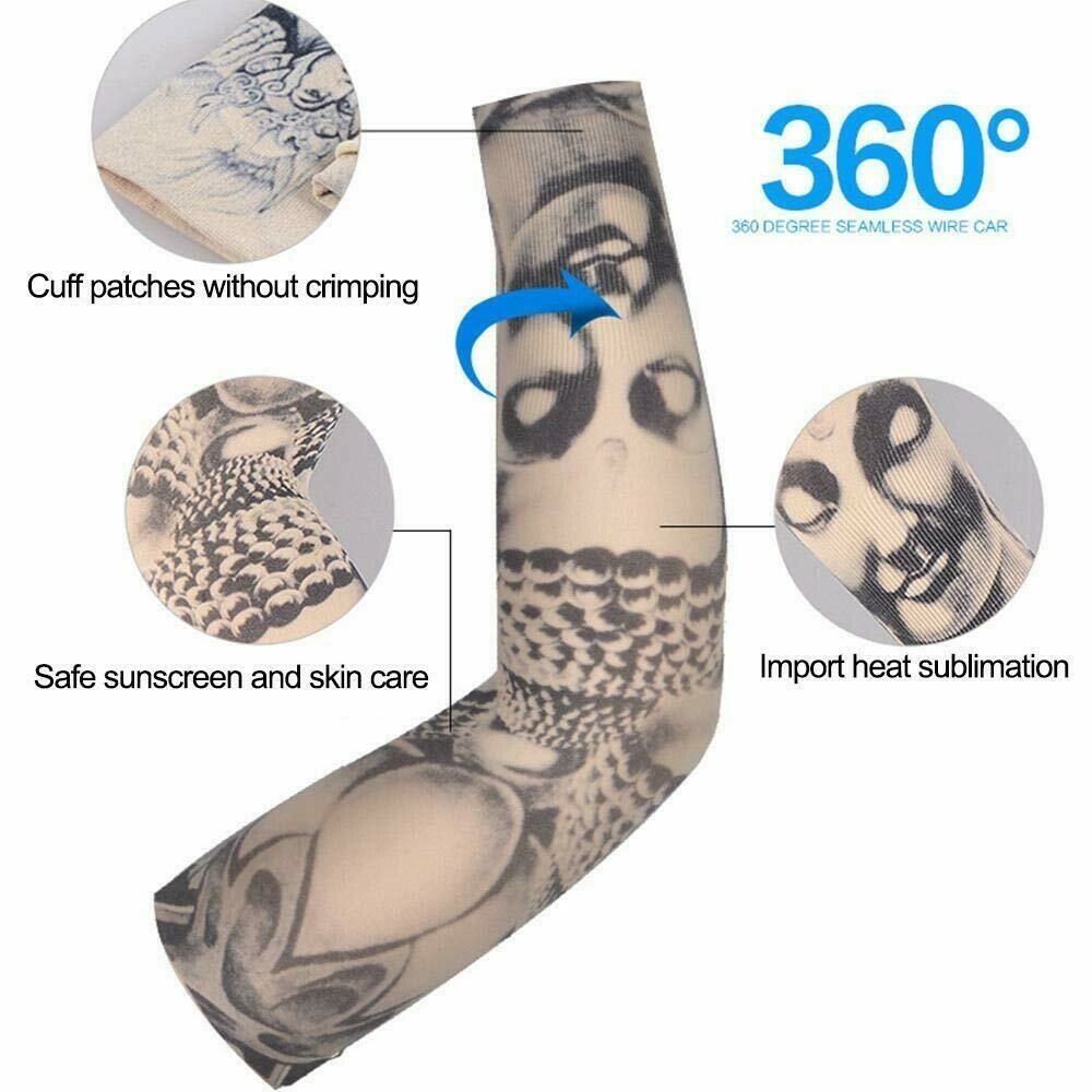 Arm Sleeves Tattoo Cooling UV Protection 5 Pack - Mixed Patterns