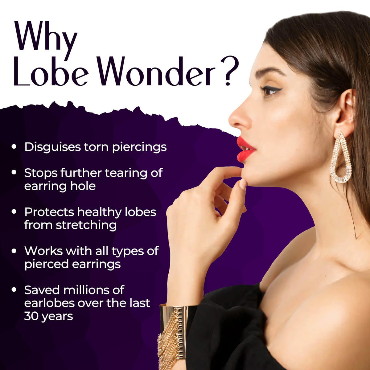Lobe Wonder Ear Lobe Support Patch for Pierced Ears - Hypoallergenic Back Patch
