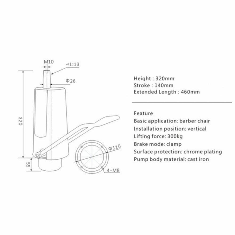 Hydraulic Pump for Barber & Salon Chairs with 23-Inch Base – Replacement Part