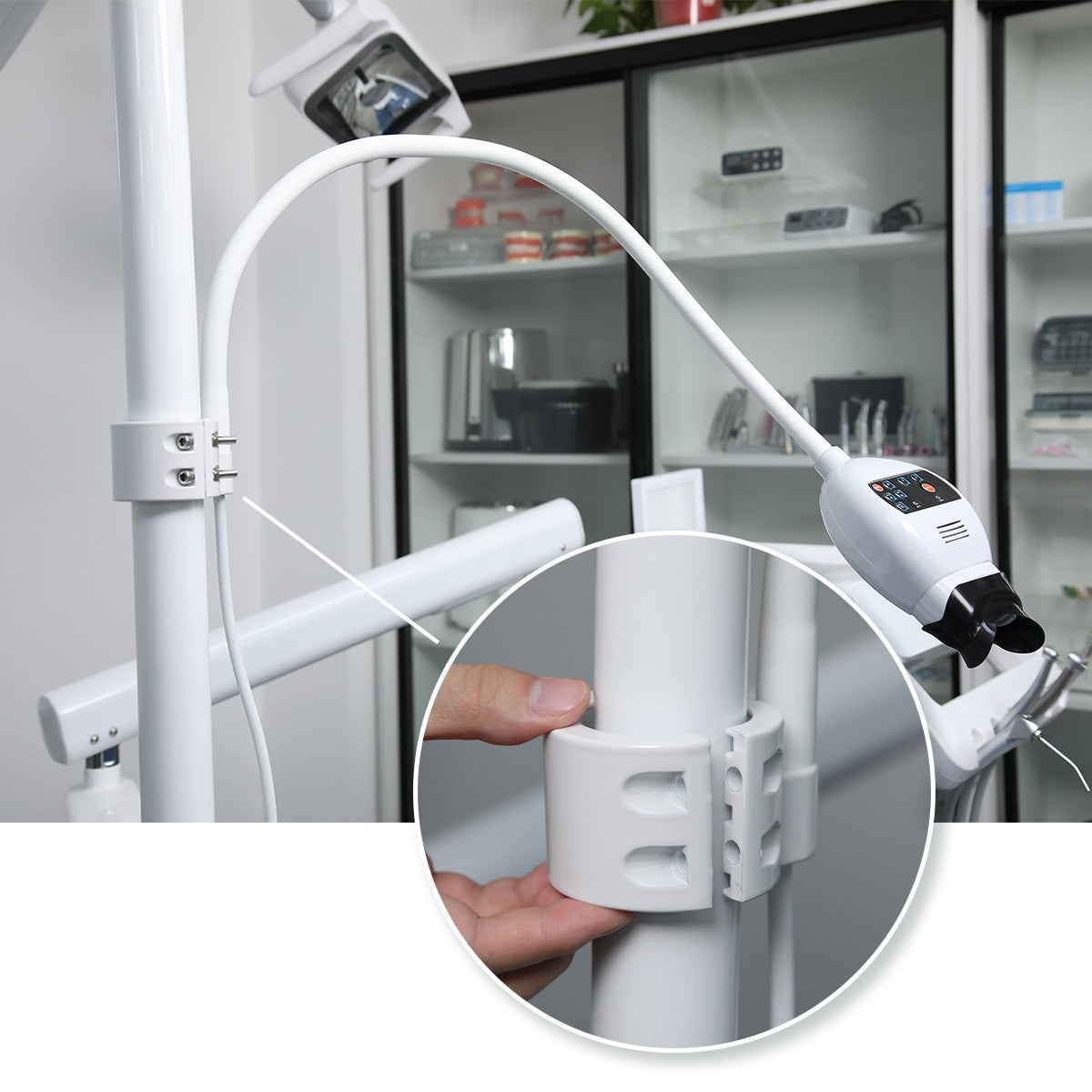 Dental Whitening Light with Goggles Triple Color LED for Teeth & Oral Examination