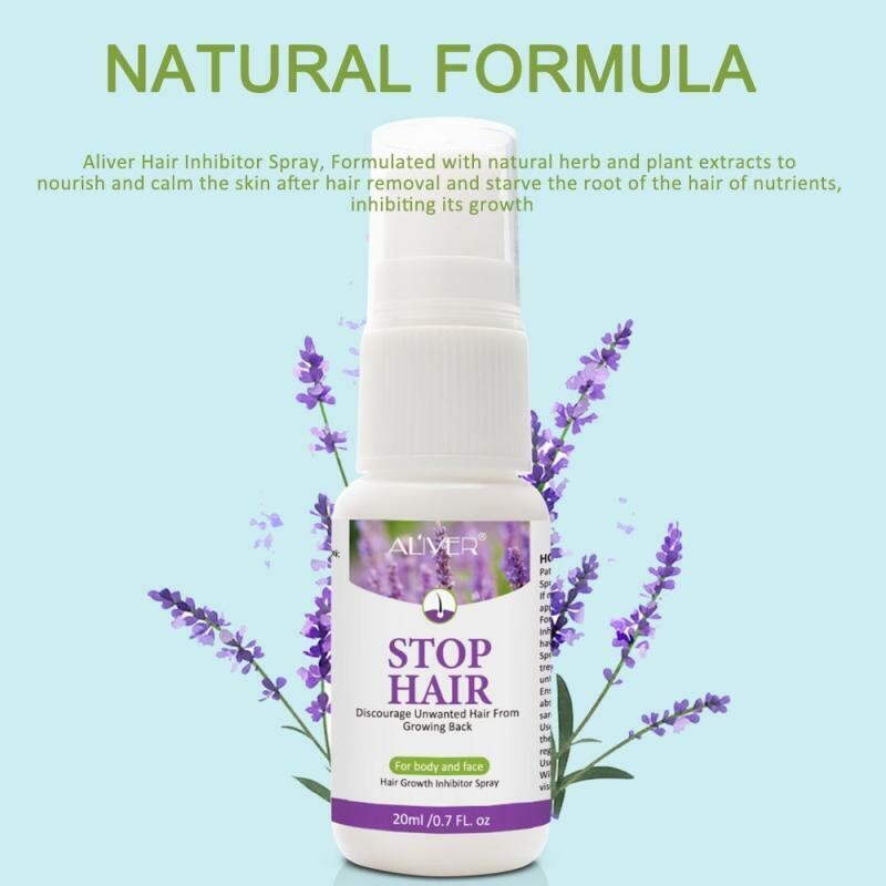 Natural Hair Growth Inhibitor Spray for Face & Body - Painless & Long-Lasting