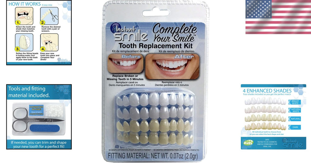 Adult Smile Restoration Kit with 40 Thermal Fitting Beads & Shades