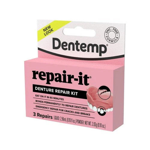 Denture Repair Kit - 3-Count Dental Adhesive for Broken & Loose Dentures