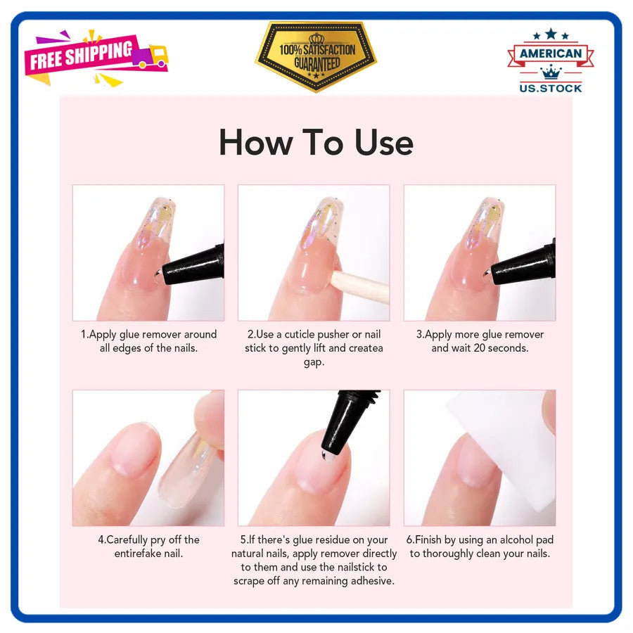 Semi Solid Nail Glue for Press-Ons - Fast Drying, Long-Lasting 10g + Remover