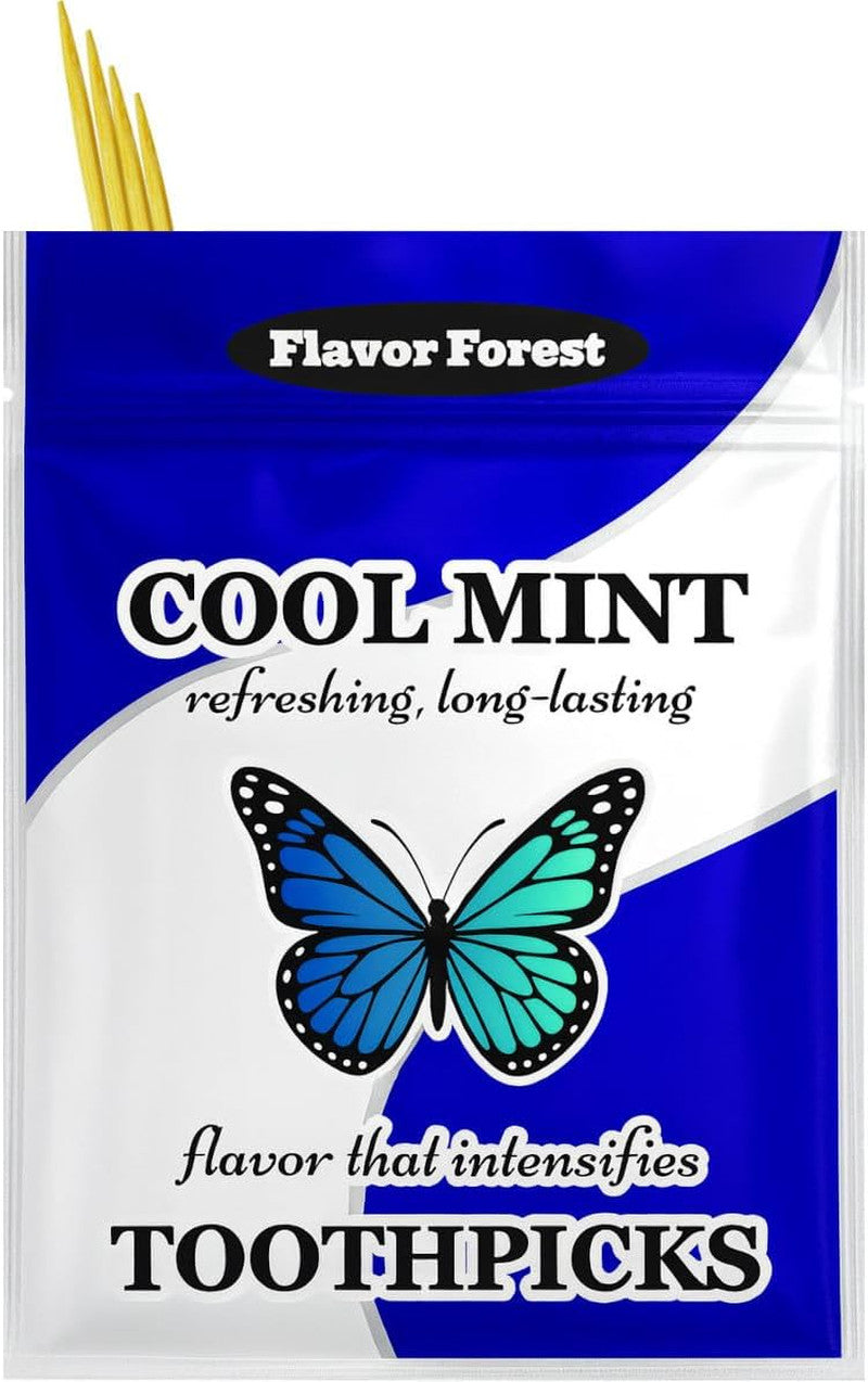 Mint Flavored Toothpicks 200 Count Resealable Pack Natural Peppermint Spearmint Menthol