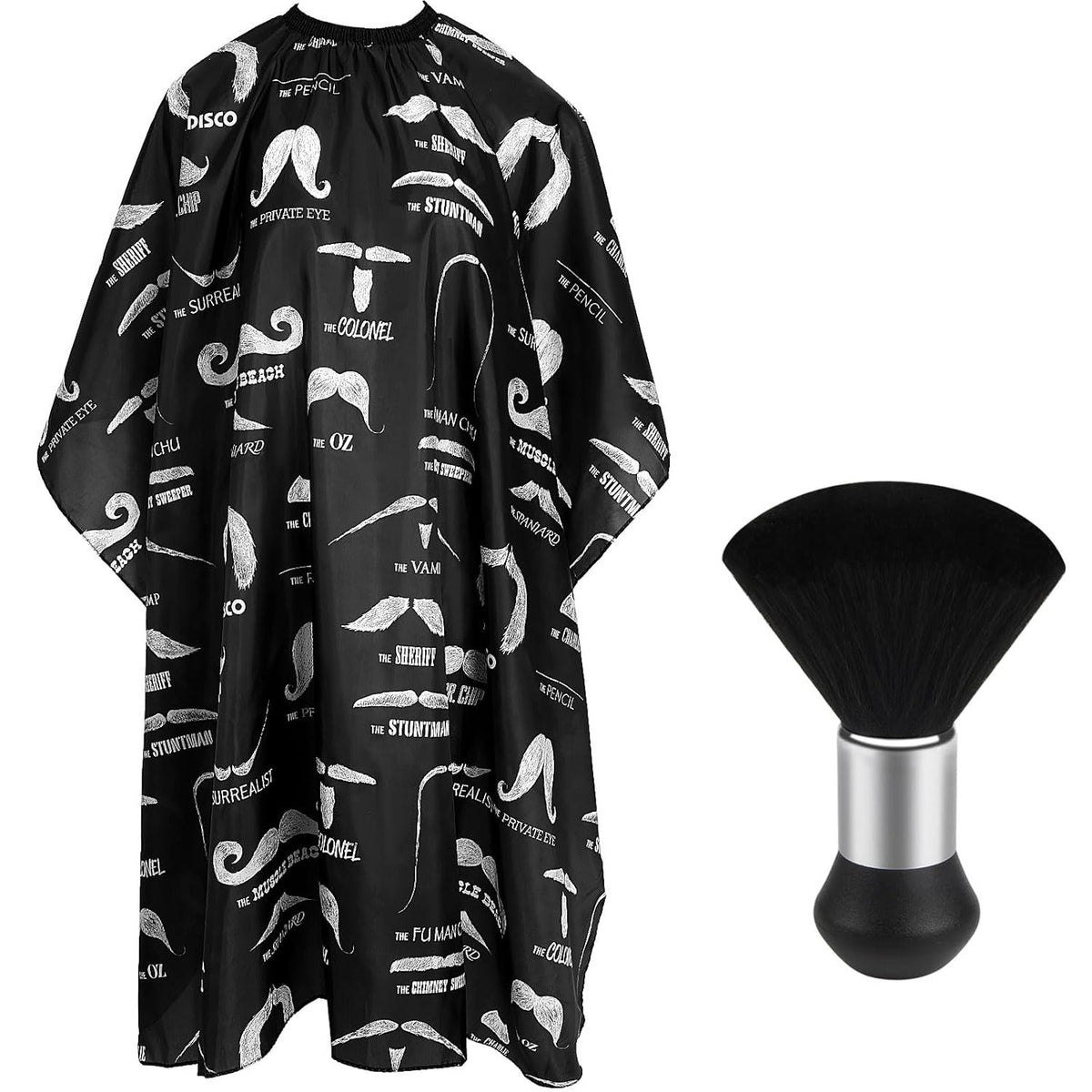 Professional Hair Cutting Cape with Neck Duster Brush Set for Barbershop & Home Use