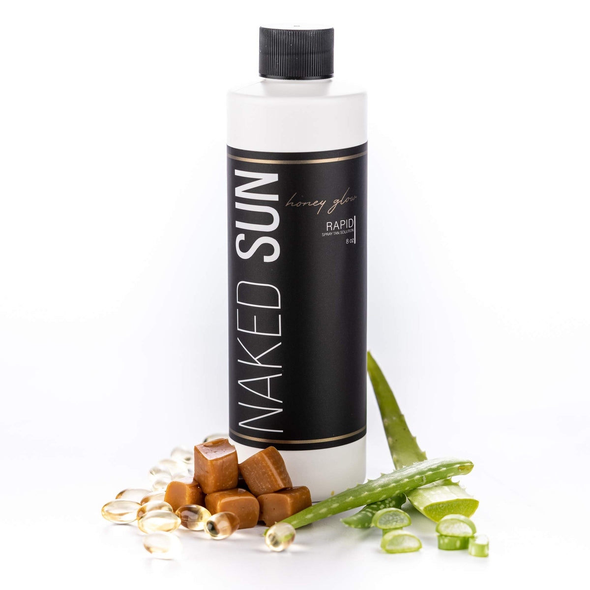 Naked Sun Honey Glow Rapid Tanning Solution - 8oz Self Tanner with Aloe & Vitamins