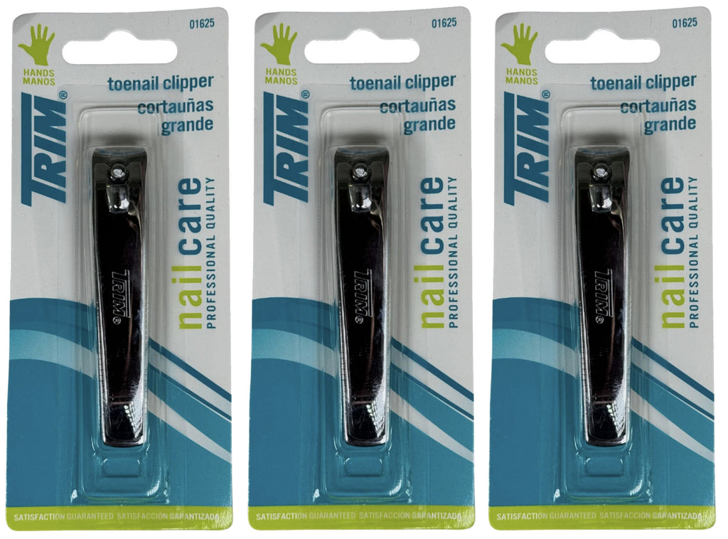Heavy Duty Stainless Steel Toenail Clippers 3 Pack - Professional Grooming Tool