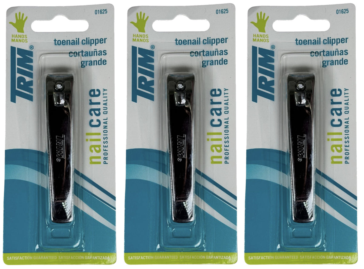 Heavy Duty Stainless Steel Toenail Clippers 3 Pack - Professional Grooming Tool