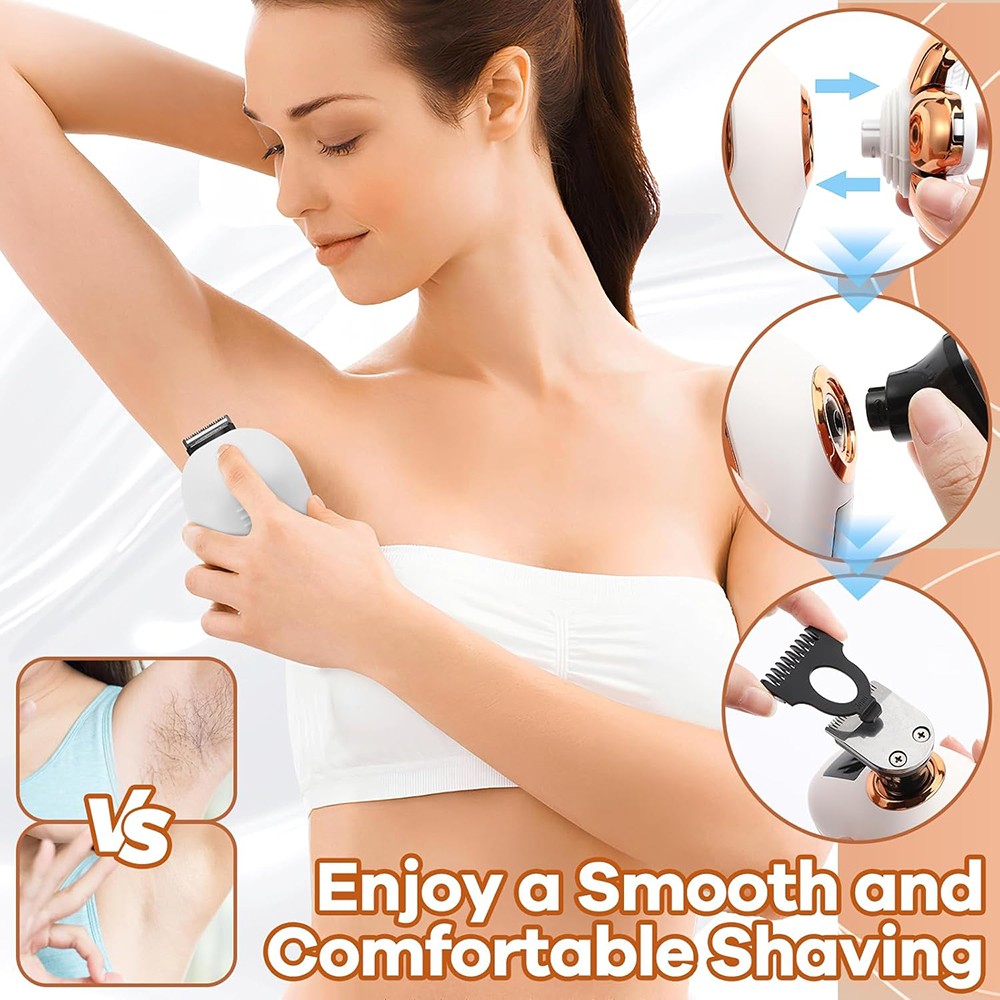Cordless Women Rotary Electric Shaver for Painless Hair Removal Legs Face Bikini