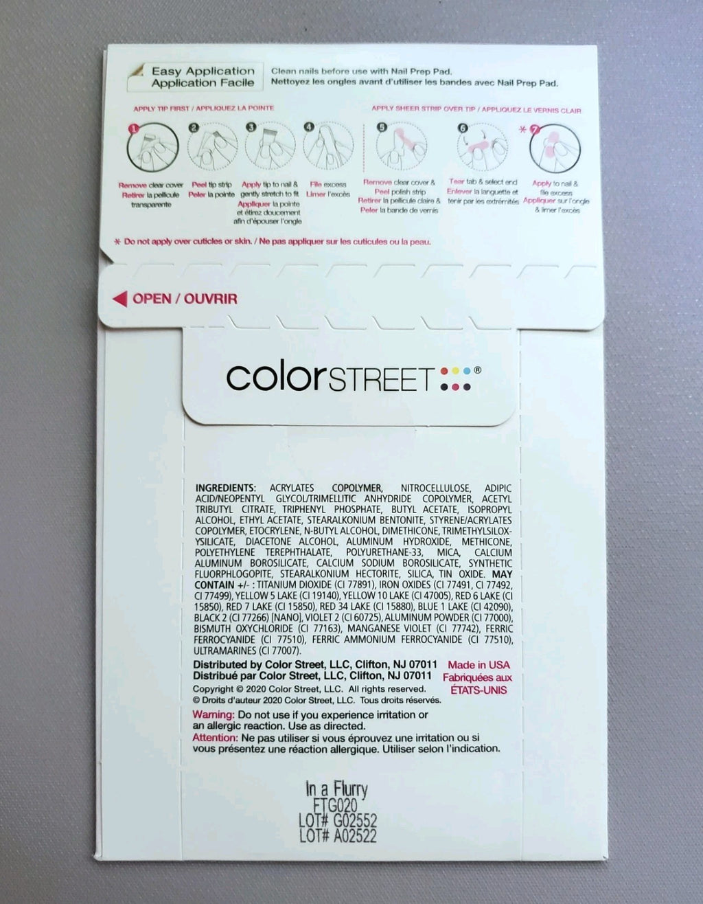 Color Street In A Flurry Nail Polish Strips - Retired French Manicure Set
