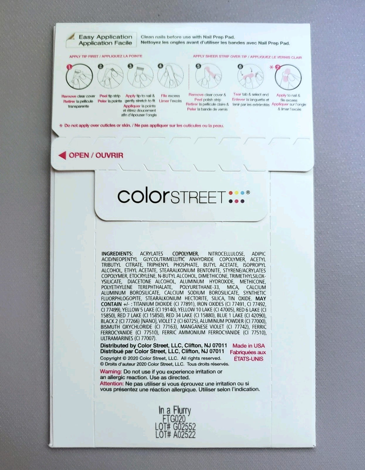 Color Street In A Flurry Nail Polish Strips - Retired French Manicure Set