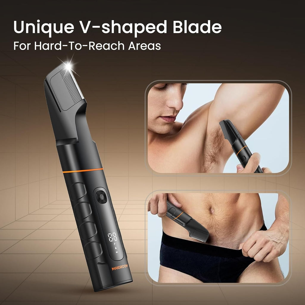 Men's All-in-One Body & Pubic Hair Trimmer Kit - Versatile Grooming Tool