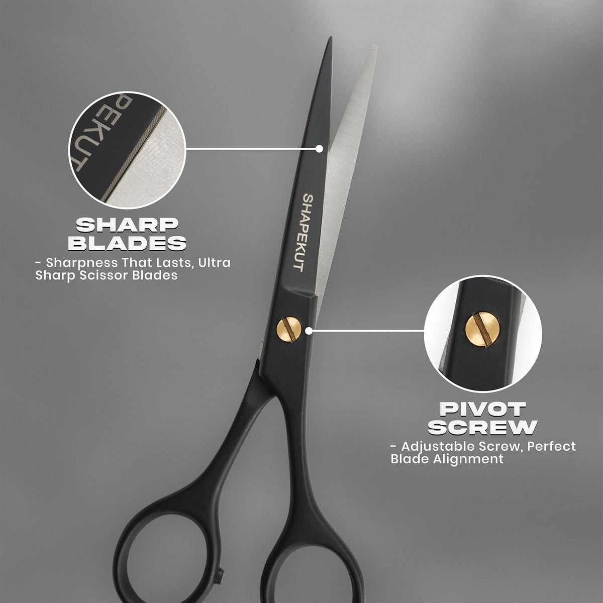 6.5 Inch Hair Cutting Scissors for Barbers and Home Use - Professional Hair Shears
