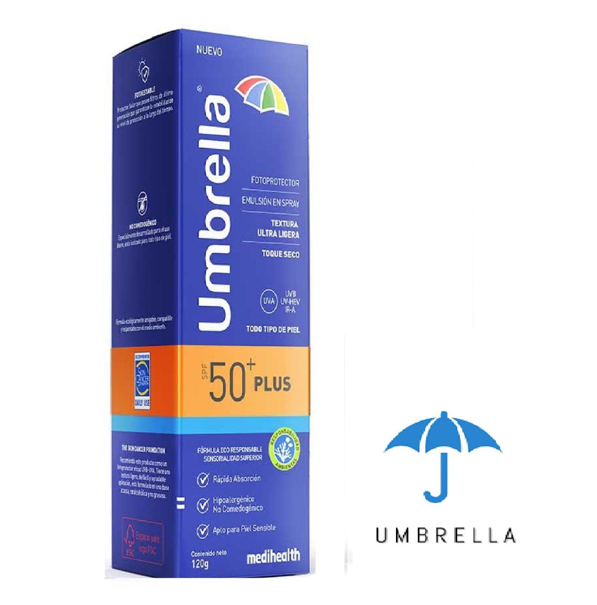 SPF 50+ Broad Spectrum Sun Protection Spray 120g - Waterproof & Non-Greasy