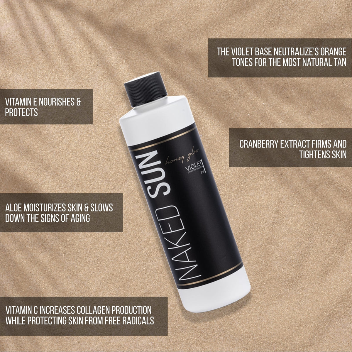 Self Tanning Solution with Violet and Caramel Tones - 32 oz Hydrating Tan Lotion