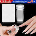 Silicone Nail Stamping Plate Set with Scraper for French Nail Art DIY
