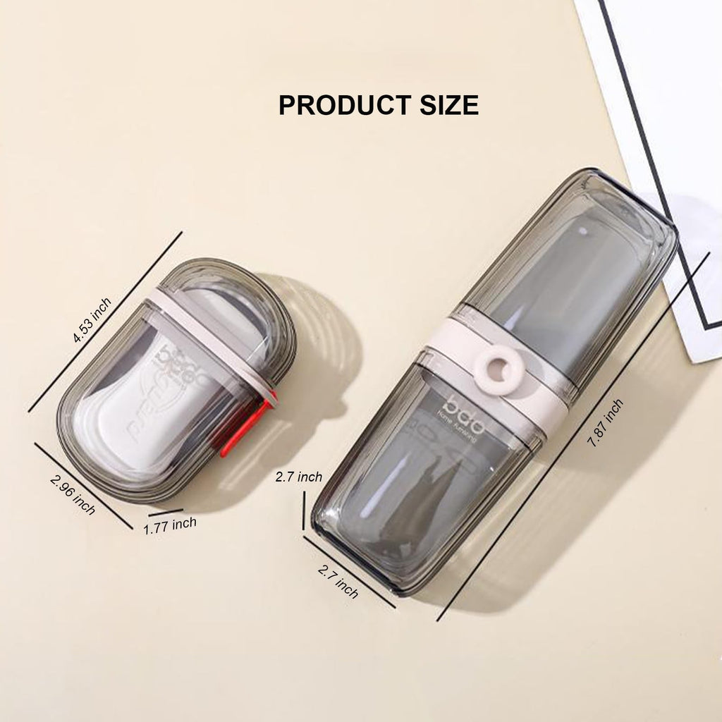 Travel Toothbrush & Soap Holder Set - Clear Plastic, Compact & Hygienic