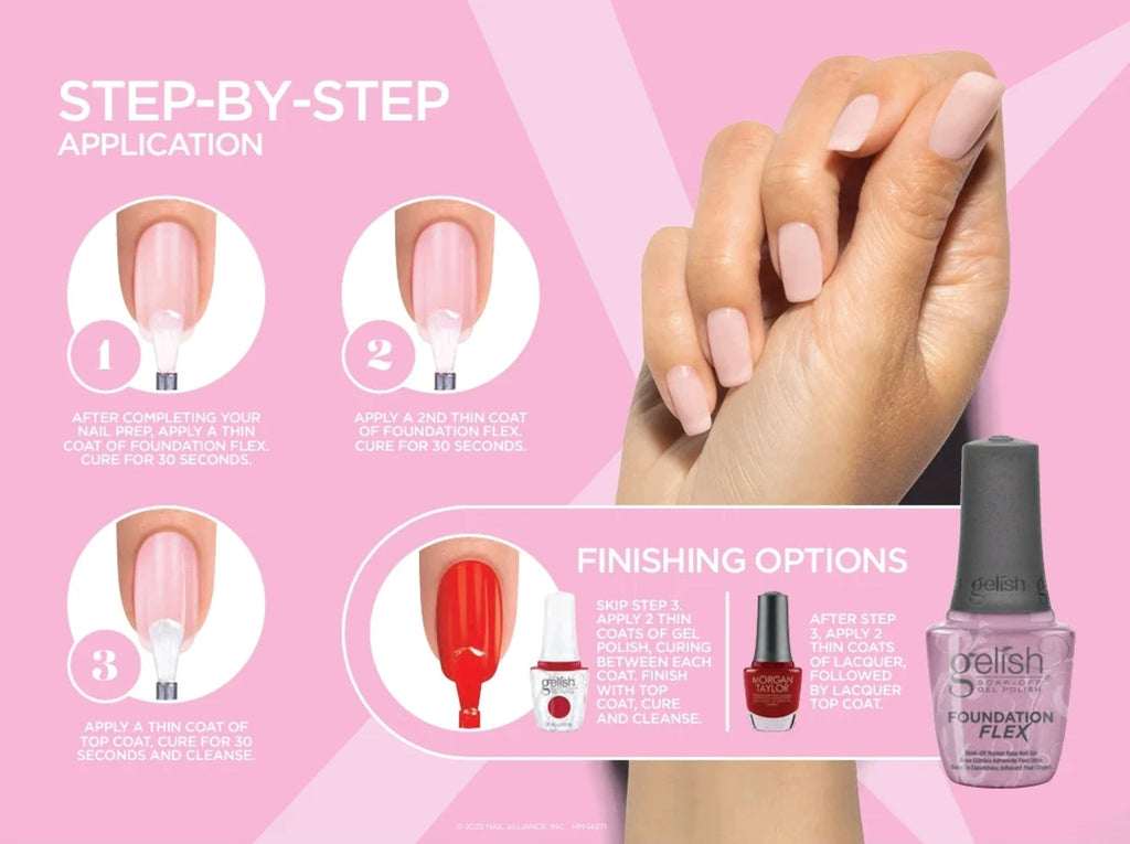 Gelish Brush-On Foundation Flex Gel Light Nude 15ml - Flexible Rubber Base Nail Gel