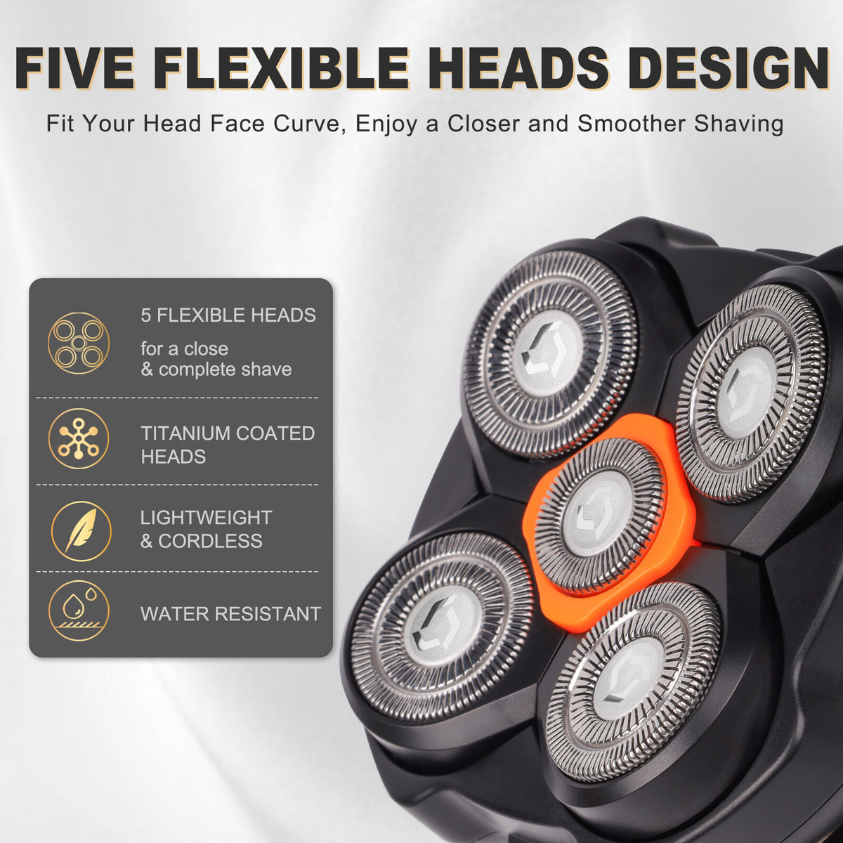 Universal 5D Stainless Steel Shaver Replacement Heads for MicroTouch Titanium