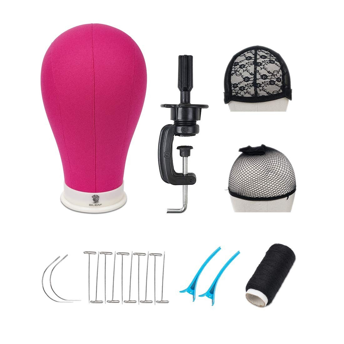 22 Inch Pink Canvas Mannequin Head for Wig Styling & Display