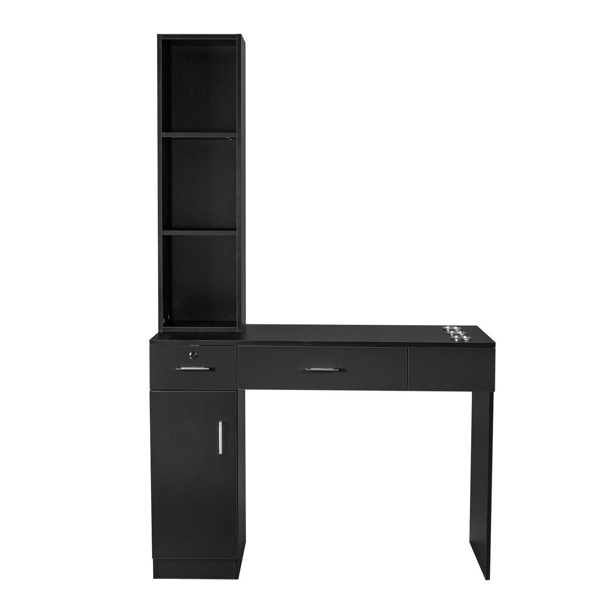 Wall Mount Hair Styling Station with Lockable Drawers for Salon & Home
