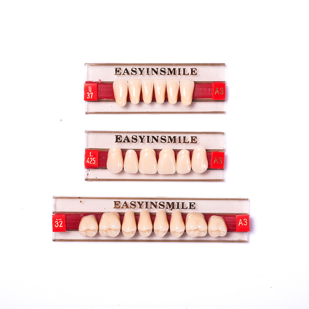 Dental Denture Teeth Set Acrylic Resin Full Upper & Lower A1/A2/A3