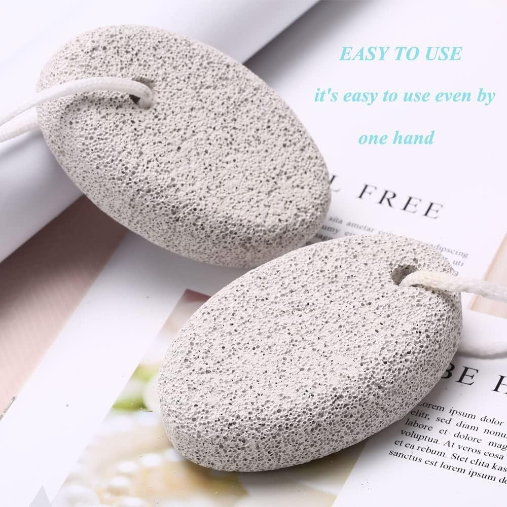 Natural Lava Pumice Stone for Feet Callus Remover & Dead Skin Exfoliation - 4 Pack