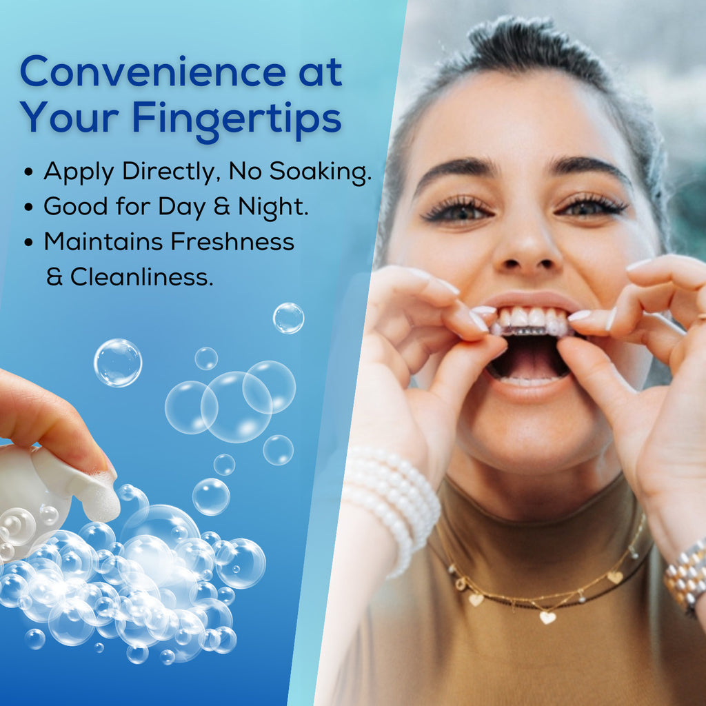 Aligner Cleaner and Whitening Foam for Invisalign Retainers - Mint Flavor