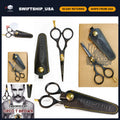 Premium Beard & Mustache Grooming Scissors with Leather Holster - Black