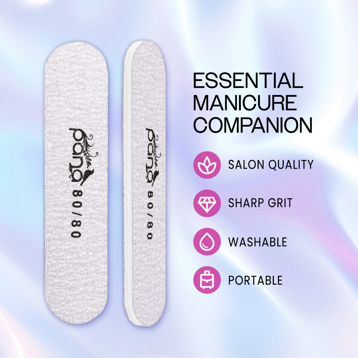 Mini Double-Sided Nail Files Set for Manicures & Nail Prep - Reusable Emery Boards
