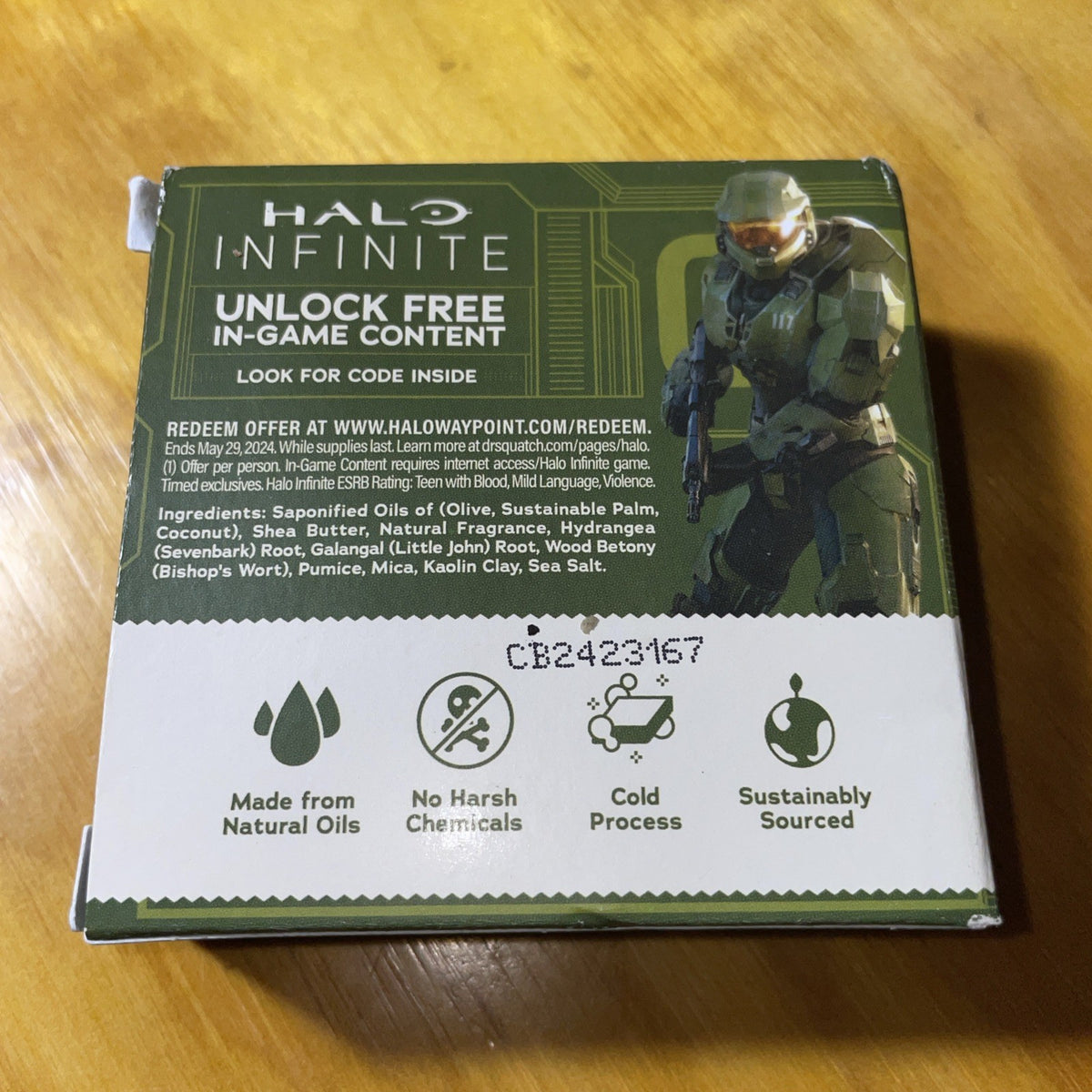 Limited Edition Spartan Scrub 5oz Soap Bar with Code - Dr. Squatch x Halo