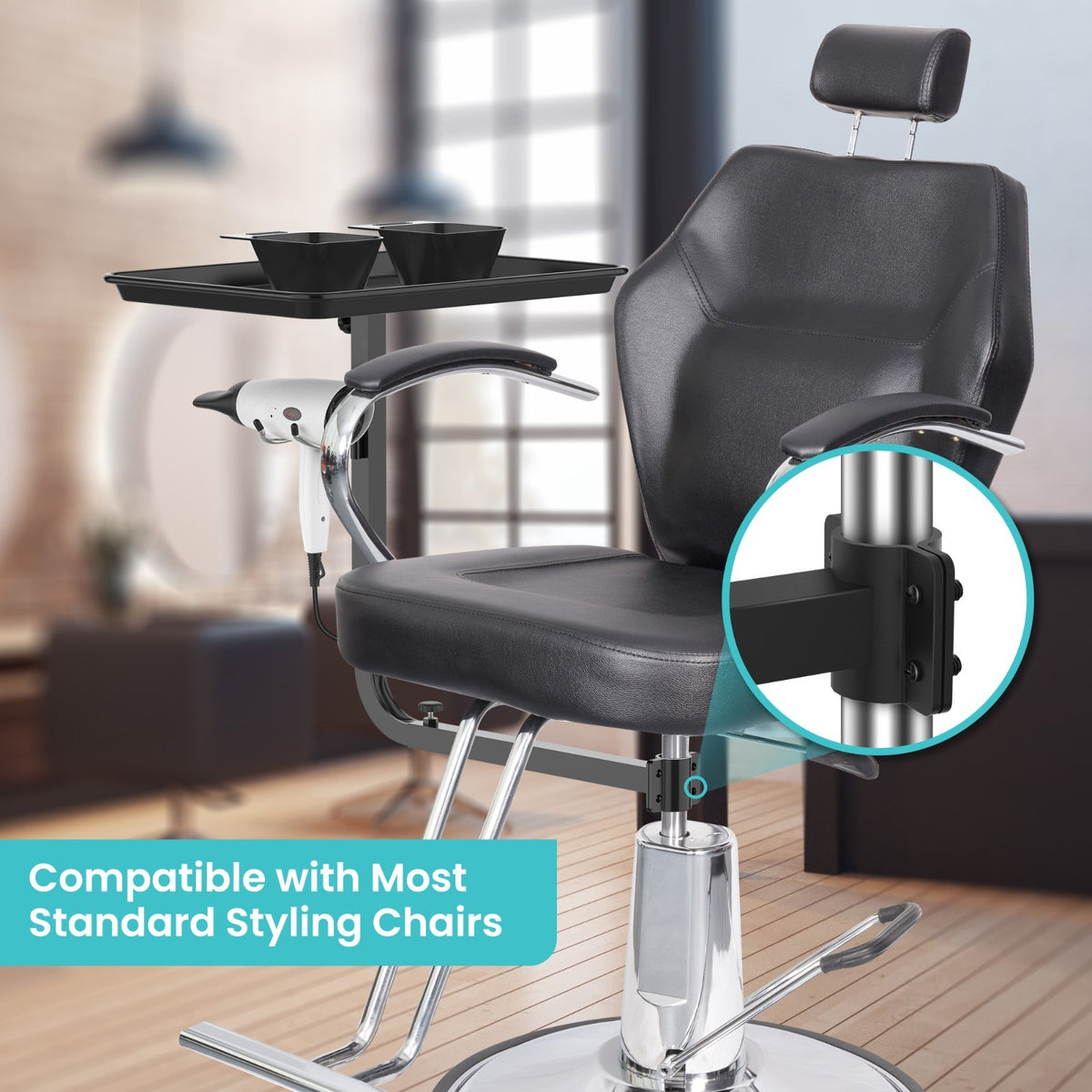 Adjustable 360° Rotation Salon Chair Tray for Hairdressing