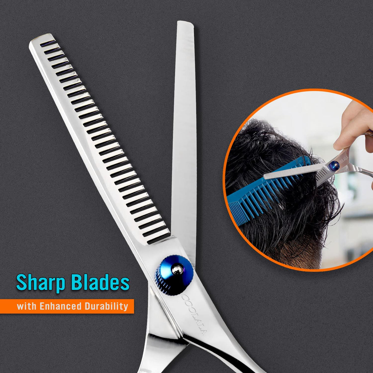Stainless Steel Hair Cutting Scissors 6.5 Inch Thinning Shears Professional Barbershop Tool