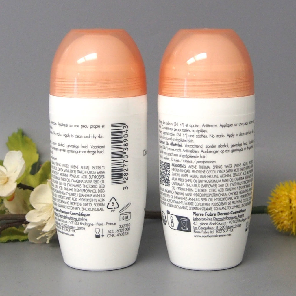 Avene Body 24H Roll-On Deodorant Set - Sensitive Skin, 50ml x 2