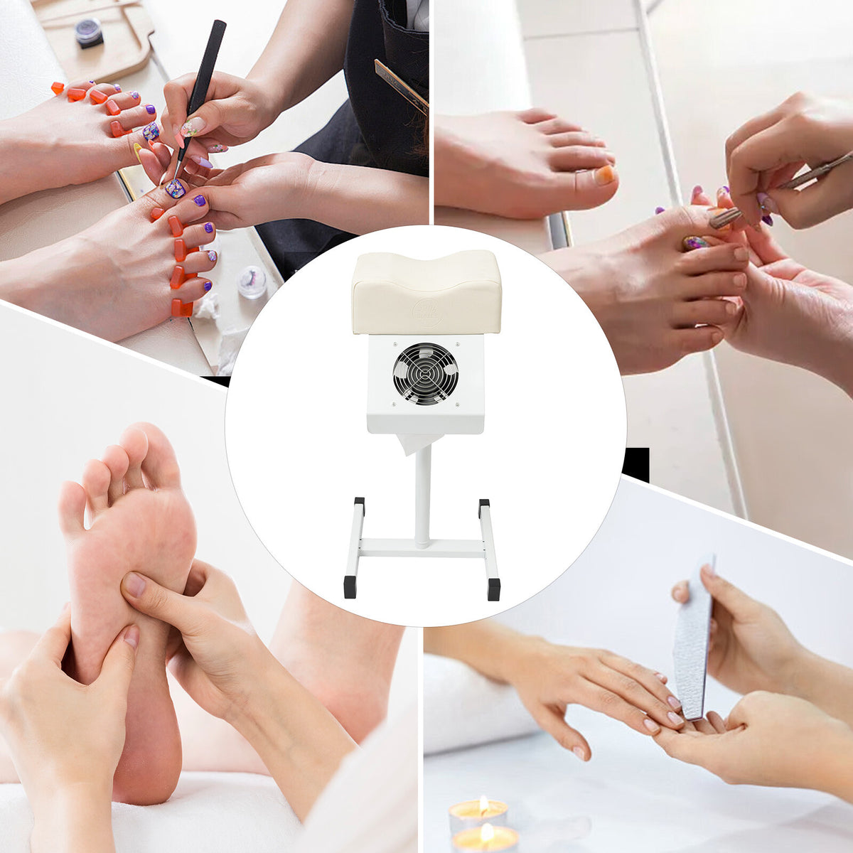 Adjustable Pedicure Stool with Vacuum Cleaner for Salon Footrest