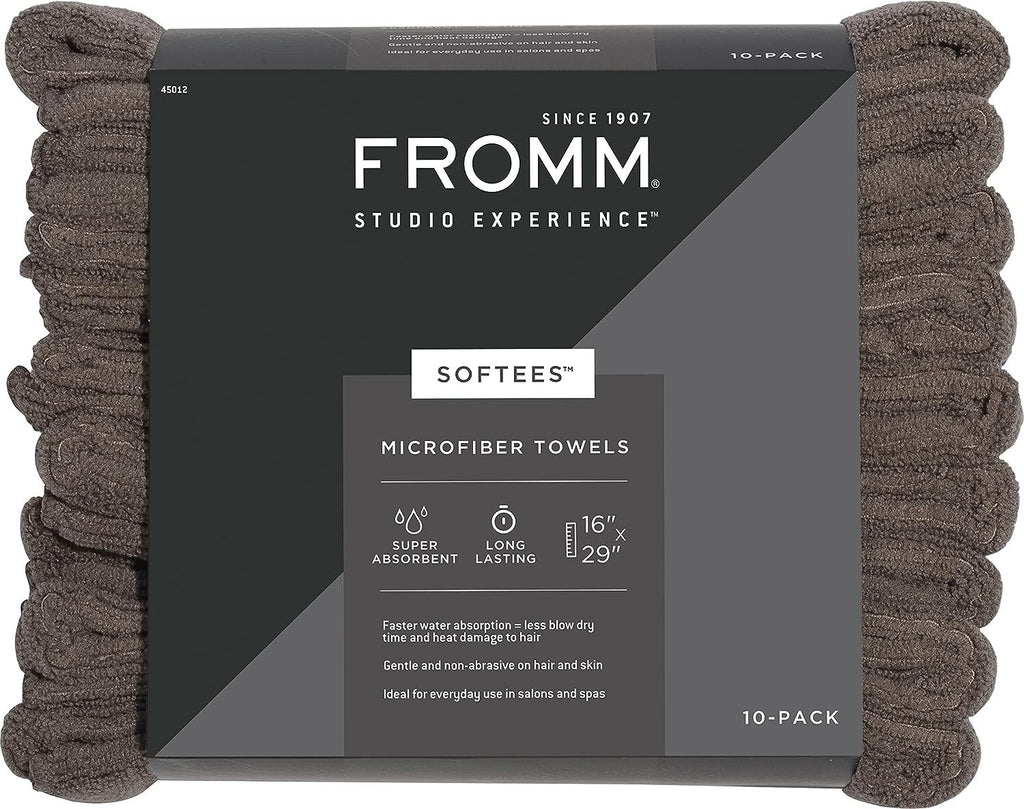 Microfiber Salon Hair Towels Set of 10 16x29 Inches - Brown, Quick Dry & Gentle