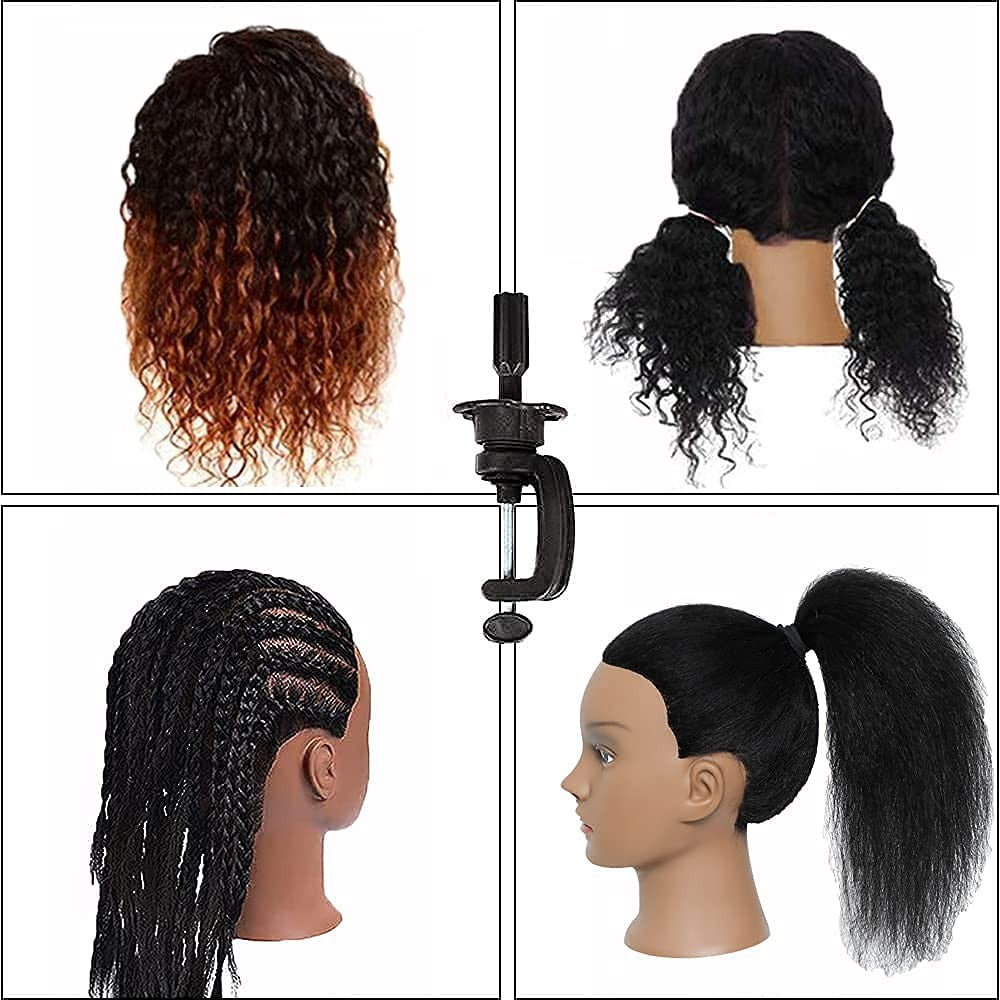 16 Inch Human Hair Mannequin Head for Hairdressing Training & Styling Practice