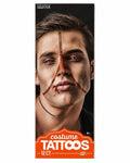 Temporary Tattoo Set - Halloween Zipper Face Horror 12pc